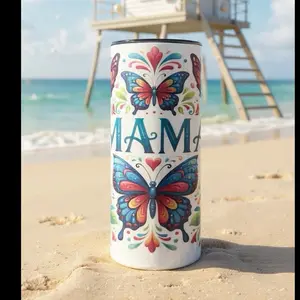 Mamà Tumbler 20oz - Butterfly Design Drinkware Bottle for Everyday Use