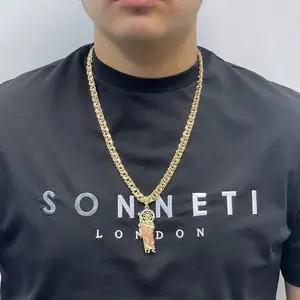 Chino link chain with San Judas 8mm