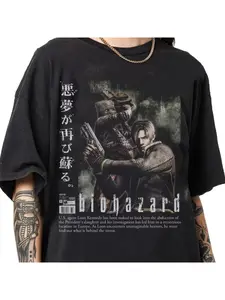 Resident Evi 2 biohazard game men's and women's T-shirts Leon Kennedy T-shirt short sleeved shirt fashionable streetwear top