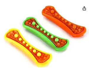 Hartz Chew 'n Clean Dental Duo Dog Treat & Chew Toy – Medium Size, 3 Pack – Assorted Colors – Promotes Dental Health & Chewing Fun