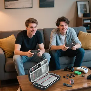 Switch 2 Accessories Kit 2025 Upgraded ,Carrying Case for Switch 2, Protective Switch 2 Cover with HD Screen Protector, Portable Travel Case with 12 Game Slots & 6 Thumb Grips, Black ﻿