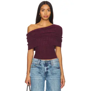 Lovers and Friends Gerda Off The Shoulder Top in Burgundy