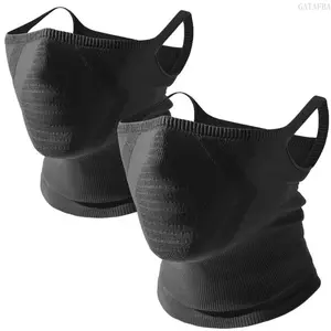Athletic Face Masks 2-Pack, Breathable Windproof Half Face Covering with Tangle-Free Ear Hooks, Casual Protective Gear for Running, Cold Weather Outdoor Sports, Breathable Face Covering