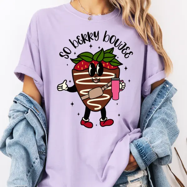 So Berry Boujee Comfort Color T-shirt, Women's Trendy Graphic T-shirt, Valentines day holiday gift,Funny cute Casual Top