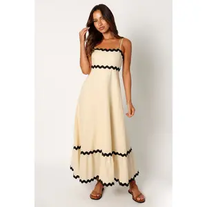 Yana Maxi Dress - Cream Black