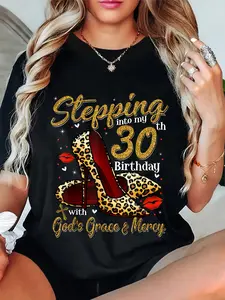 100% Cotton Unisex High Heels Stepping Into My 30th Birthday 30 and Fabulous T-Shirt