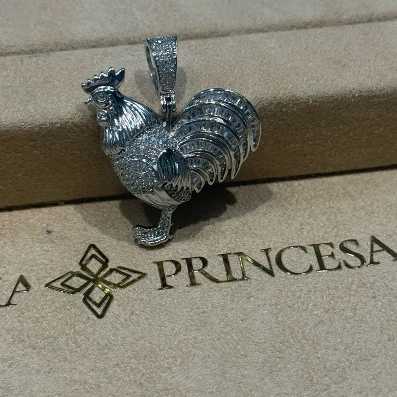 Plata Silver 925 Gallo Rooster Pendant Dije