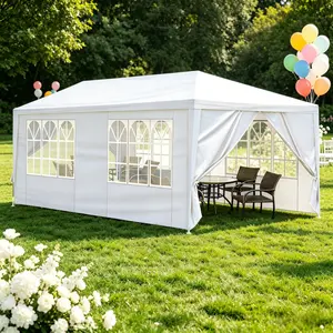 Summer Vibes, 10x20/30ft Heavy Duty Party Tent with 0/5/7/8 Removable Sidewalls & Windows, Outdoor Party Gazebo for Wedding, Backyard Events