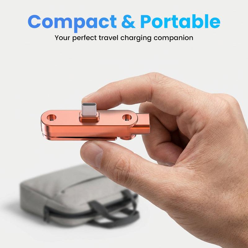 Fast Charging Adapter with 360° Foldable Phone Stand 240W High-Power PassThrough Ergonomic U-Shaped Design Compact Portable Type-C Compatibility