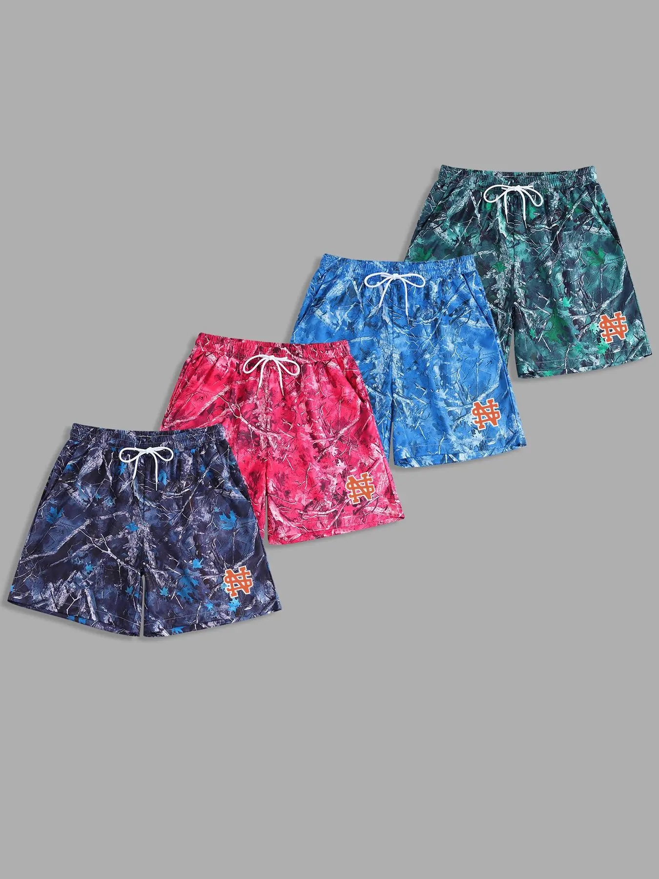 Men's All Over Print Drawstring Waist Beach Shorts, Regular Fit Casual Comfy Swim Shorts for Summer, Men's Shorts for Beach Vacation, Beach Swim Trunks, Clothing, Outdoor