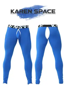 One-piece men's long underwear pants - warm, Thermal Sportswear, pants in solid color, with an open crotch design, detachable, large size, tight-fitting, comfortable, soft and skin-friendly, suitable for sports and casual wear