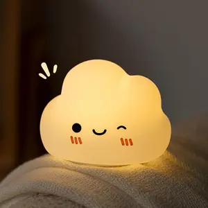 Cute Cloud Shaped Silicone Night Light, Soft Touch LED Lamp, Color Changing, Tabletop Installation, Perfect for Kids' Bedroom