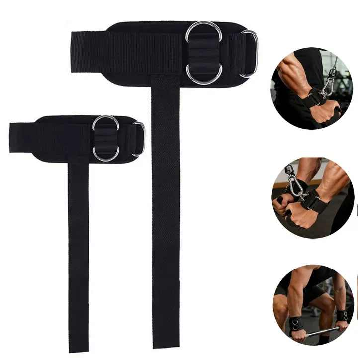 Double D Ring Lifting Straps, Non-Slip Wrist Straps for Weightlifting Deadlifting, Gym Lifting Strap for Cable Machine Workout, Weightlifting Barbell Pull-Up Deadlift Strength Training Accessory, Wrist Support for Men Women