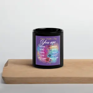 You Are” – Mother’s Day Black Glossy Mug | Faith‑Inspired Gift for Moms