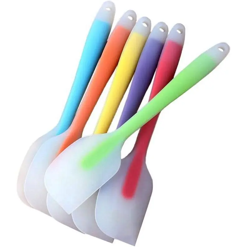 6 Pieces Silicone Spatulas, 11 inch Large Rubber Spatula with Stainless Steel Core, Heat-Resistant Non-stick Spatulas