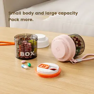 1 pack Small Portable Pill Bottle Organizer with 4 Compartments, Anti-Mixing Design, Wide Openings, Travel Personal Pill Container for Pocket Purse