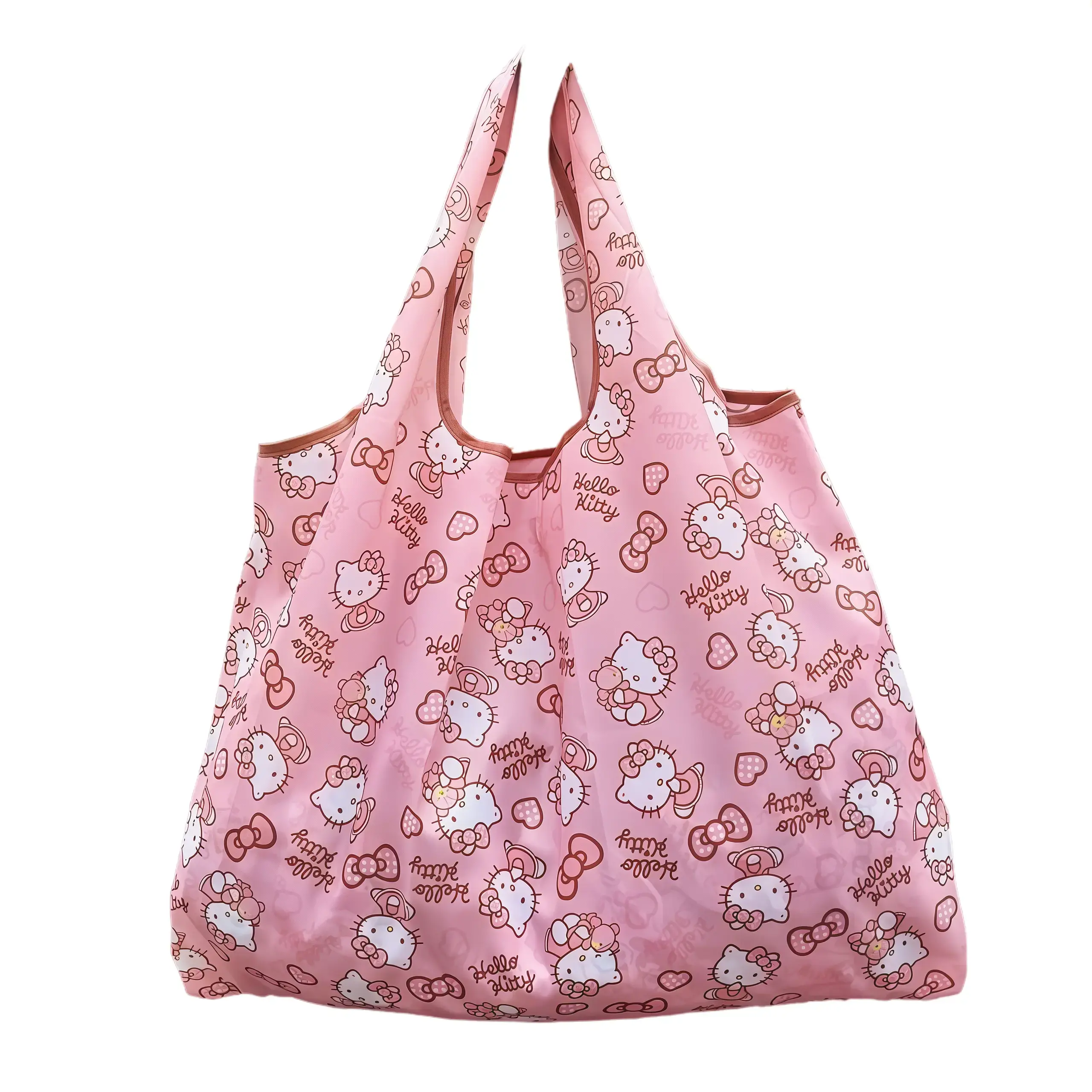 Sanrio Hello Kitty Foldable Shopping Bag with Hello Kitty Print - Foldable Portable Bag for Everyday Use