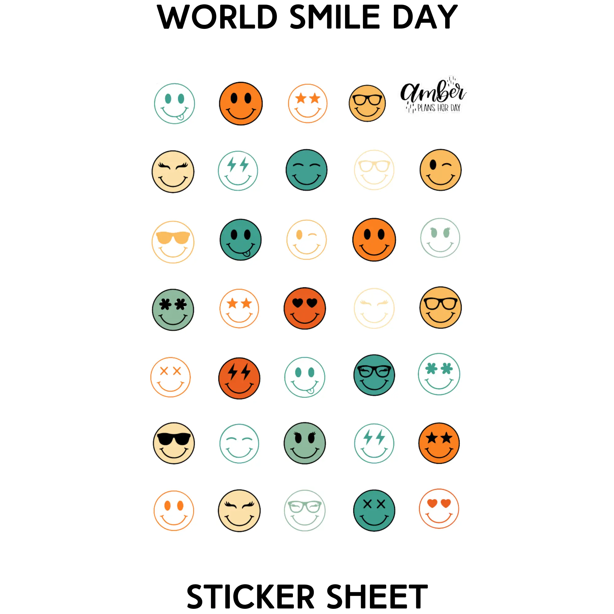 World Smile Day Sticker Sheet