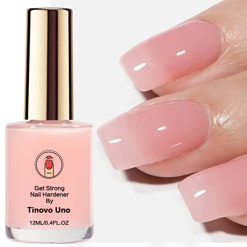 12ML Get Strong Nail Strengthener, Natural Pink LED Gel Polish, Fast Drying & Long Lasting Glossy Finish, Manicure Nail Care Solution for Weak & Thin Nails, Polishes Enhances Shine, Nail Products