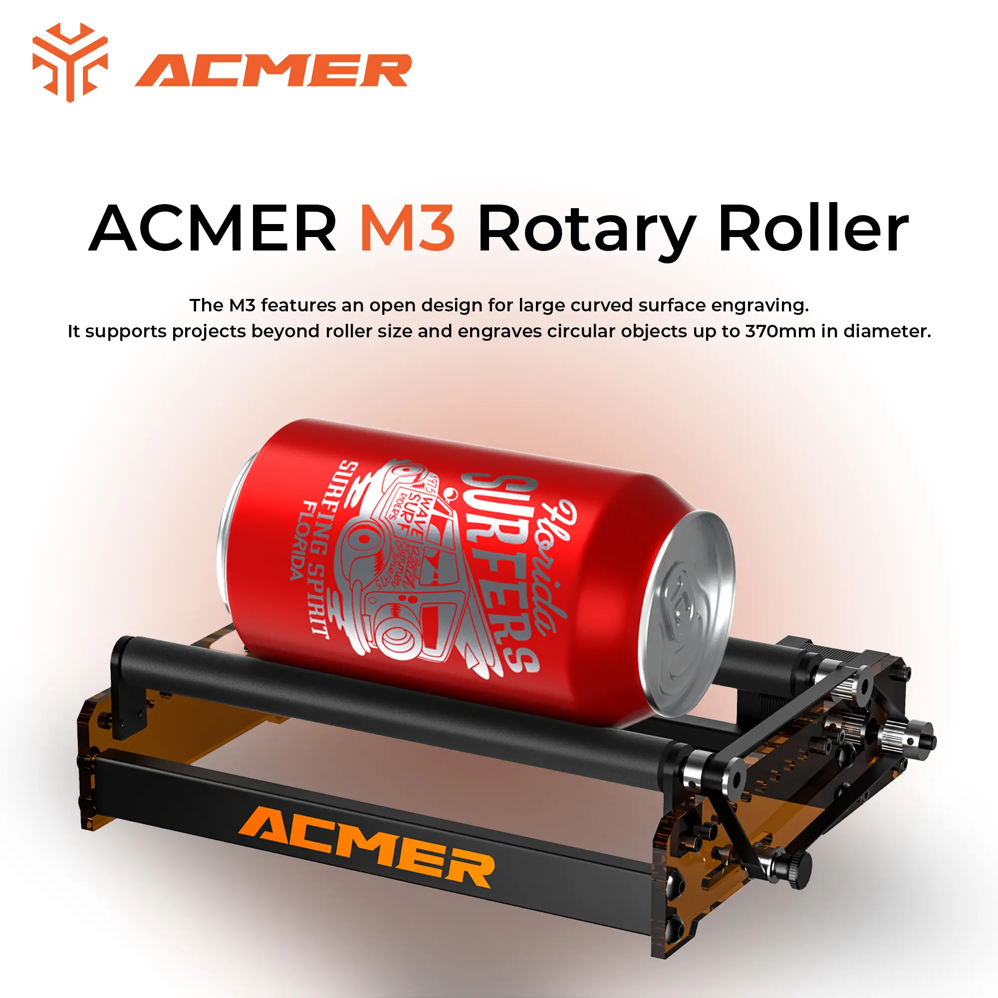 ACMER M3 Laser Rotary Roller Laser Engraver Y-axis Roller 360° Rotating Compatible With Most Laser Engraving And Cutting Machine