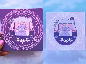 Baphomet Tamagotchi Square Art Print