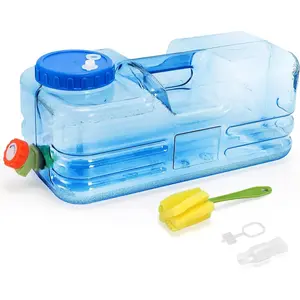 Camping Water Container, 2.6 Gallon Portable Water Jug with Spigot, Thick Water Dispenser Brick with Wide Filler Opening for Hiking, Picnic, , Outdoor, , Hurricane Supplies