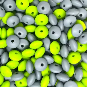 Lentil Silicone Beads - Mix 9 | Silicone Focal Beads | Colorful Beads | Bead Shop | DIY Craft | DIY Supplies