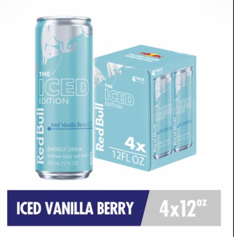 Red Bull Winter Iced Vanilla Berry 4 pack 12 fl oz cans