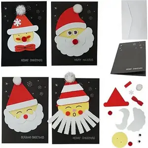 4E's Novelty 12 Pack 2024 Christmas Card Making Craft Kit for Kids & Adults - Individually Wrapped Holiday DIY Handmade Greeting Cards with Envelopes