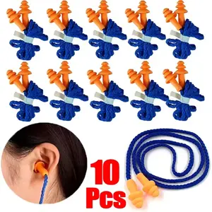 10pcs Reusable Silicone Ear Plugs, Christmas Tree Design, Anti-Snoring Noise Reduction, Swimming Learning Sleep Aid