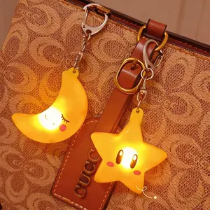 Glow Star & Moon Keychain – Adorable Acrylic Light-Up Bag Pendant, Romantic Couple Gift, Small Cute Surprise for Your Lover