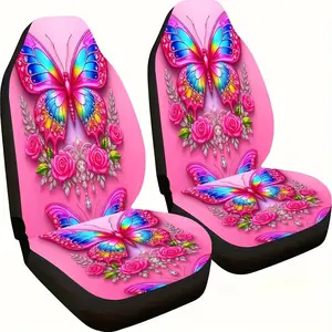 Universal Car Seat Covers, Floral Butterfly Design, Thick Elastic Fabric, Fits Tesla Model Y, Small Cars, Suvs, Halloween Christmas Gift, Car Seats Cover