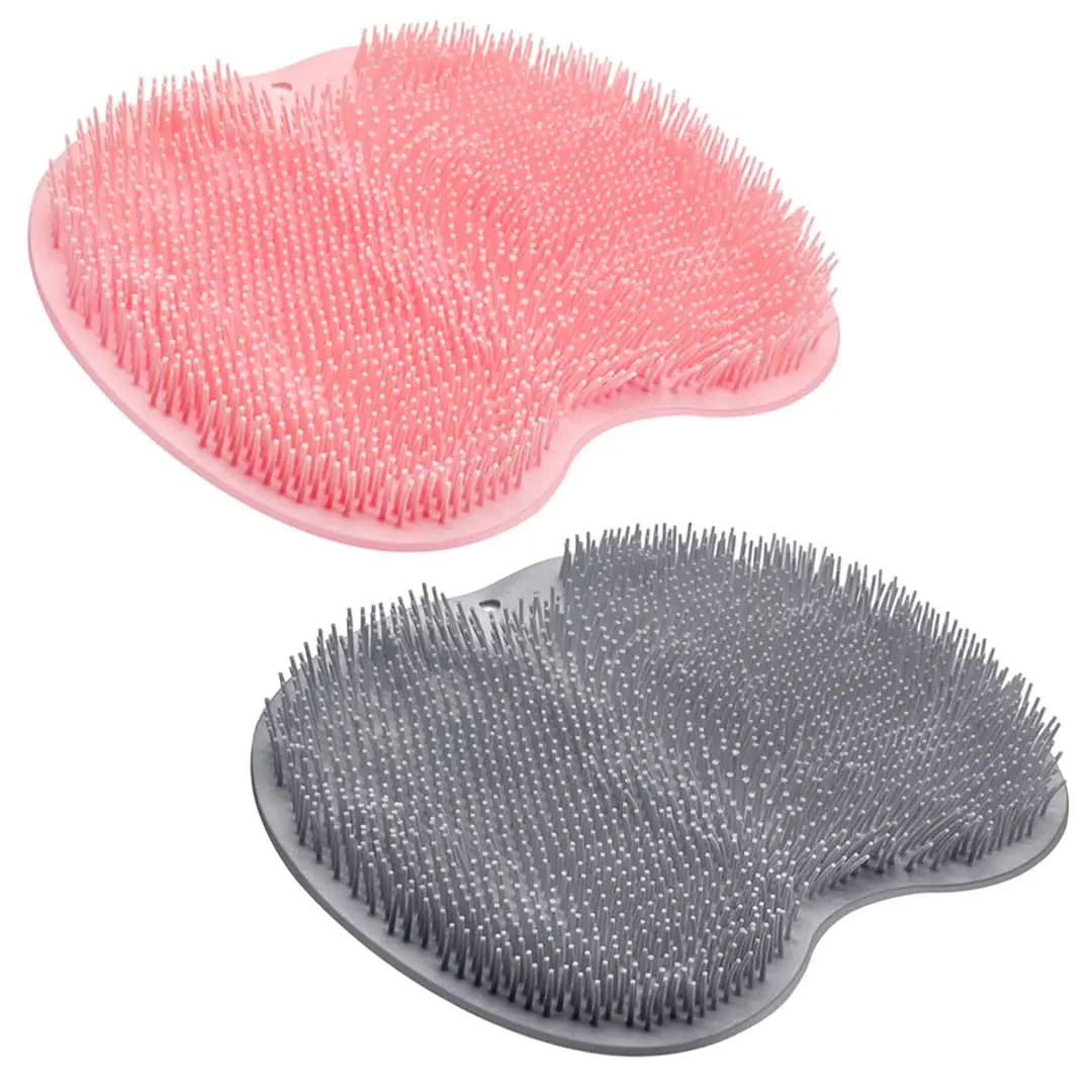 2PACK Shower Foot Scrubber Mat  Washer   Bath Wash Pad Wall Mounted Slip Suction Cups Foot Scrubber for Use in Shower Cups Foot Cleaner for Men and Women