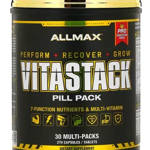 ALLMAX VITASTACK Ultimate Performance Pack - 70 Ultra-Absorbable Nutrients for Intense Training & Recovery - 30 Multi-Pack Tablets