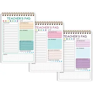 3 Pack Teacher Notepad Teacher To Do List Notepad Spiral Checklist Notebook Organizer for Teachers Notes Task Appointment Teacher Appreciation Gifts 5.8'' x 8.3''