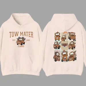 Tow Mater - Cars (2006) - Y2K Cartoon Movie Oversized Acid Hoodie 2 Sided Printed Graphic Tee Vintage, Unisex Casual Soft Cotton, Heavyweight T-Shirt Streetwear Apparel, Crewneck Shortsleeve Top Menswear, Tshirt For Animated Film's Fan