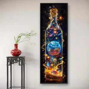 Starry Bottle Pattern DIY Diamond Arts Colorful Painting Kit without Frame, DIY 5D Diamond Arts Colorful Painting Kit, Wall Art Decor for Home