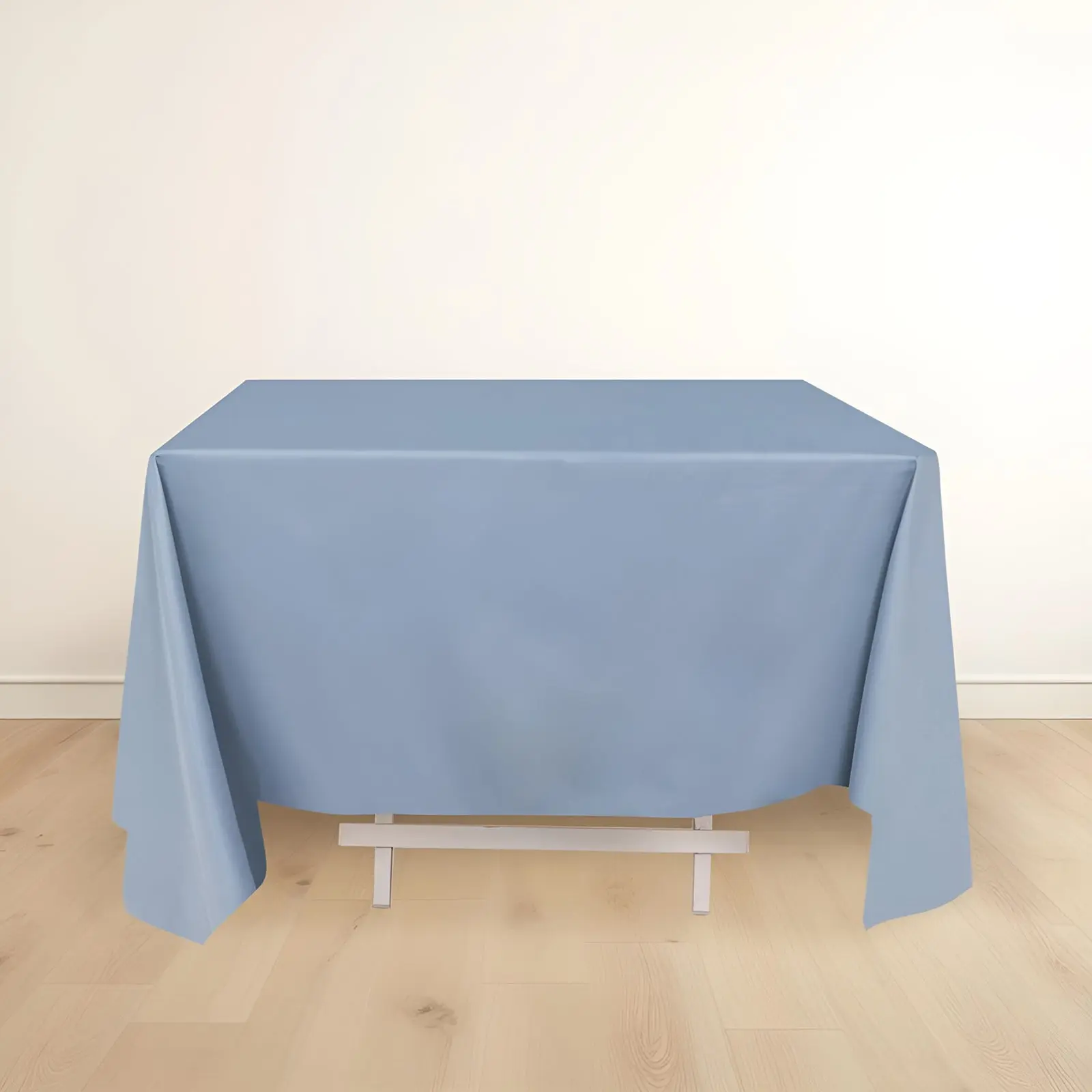 70"x70" Dusty Blue Wrinkle-Resistant Scuba Square Tablecloth, Machine Washable Kitchen Linen for Hotel & Hospitality Use, Dryable Household Textile