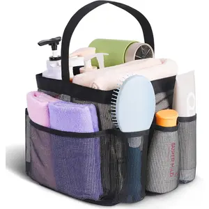 Mesh Shower Caddy Portable for College Dorm Room Essentials, Shower Caddy Dorm with 8-Pocket Large Capacity for Beach, Swimming, Gym, Travel essentials