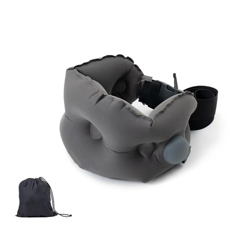 TPU Inflatable Lumbar Neck Pillow Portable Foldable Press Type for Travel Office Car