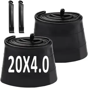 20X4.0 inch  Tube with AV35mm Schrader Valve Electric  Inner Tubes  Butyl Rubber Bicycle Tube 2 Pack  E- Tubes
