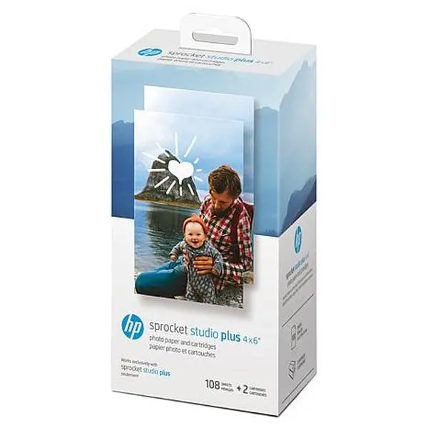HP Sprocket Studio Plus 4x6” Photo Paper & Cartridges