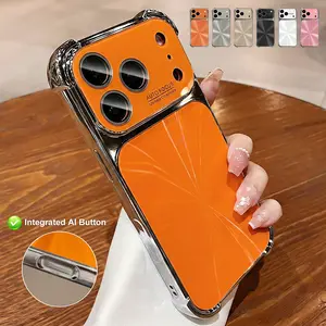 For iPhone 17 Pro Max 16 15 14 13 Case, Luxury Bling Electroplated Four-Corner Shockproof Case with Lens Protector, Titanium Anti-Scratch Military Grade Drop Protection Shockproof Phone Case