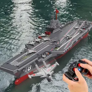Electric Remote Control Aircraft Carrier Toy, USB Rechargeable High Speed Remote Control Ship Toy, Outdoor Water Toy, Birthday Gift for Boys