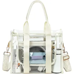 Clear Bags for Women Tote Bag, Crossbody Bag, Stadium Approved Clear Purse for Sports Events, Concert, Work & Beach