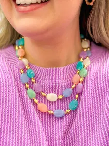 Multi Color Layered Beaded Necklace