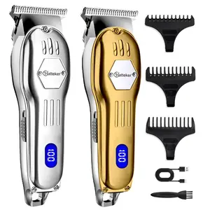 Portable Mini Hair Clipper, 1 Box USB Rechargeable Hair Trimmer with 3 Guide Combs, LCD Smart Digital Display Hair Clipper for Men