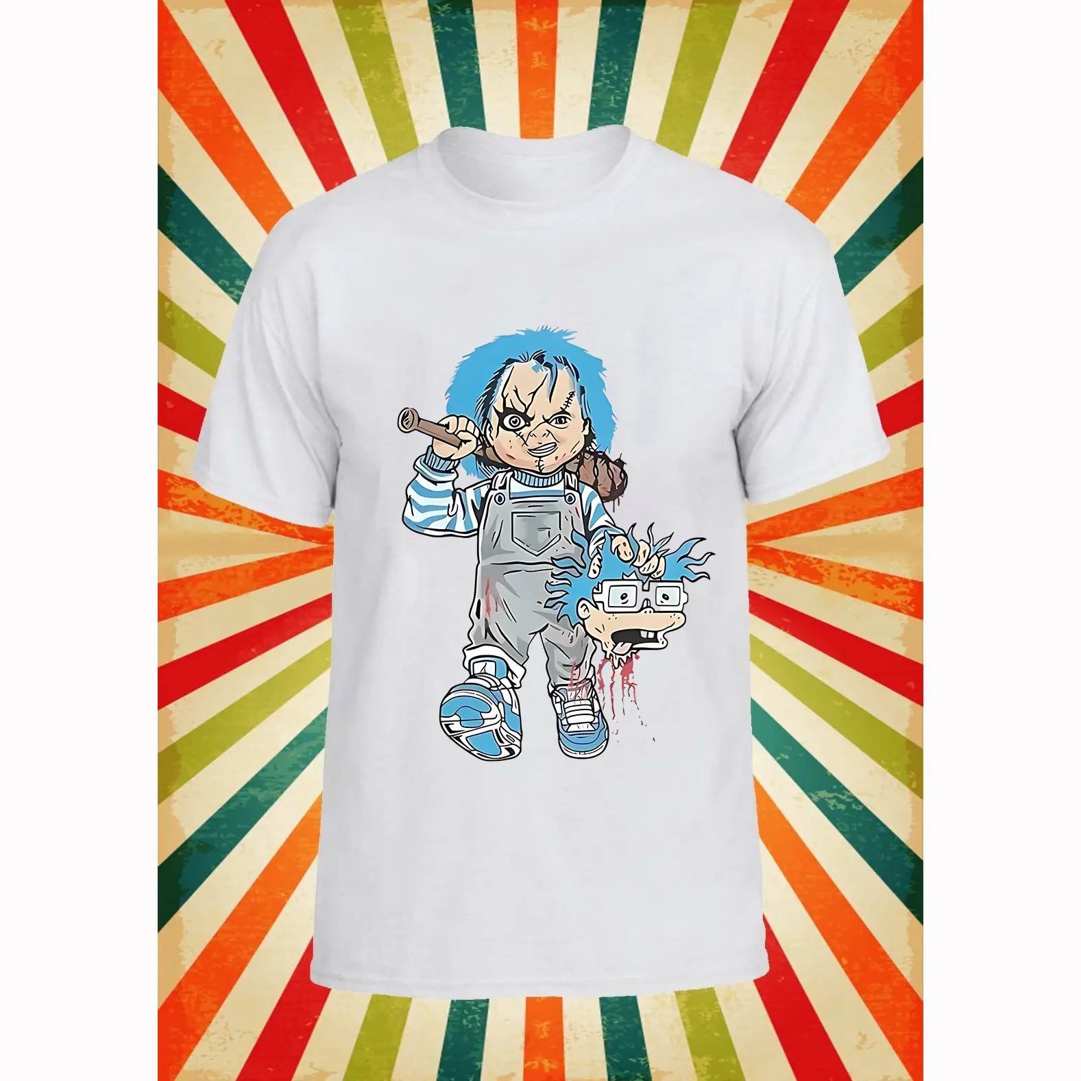 Chucky Vintage Men's Short Sleeve Basic T-shirts Tees Crew Neck Summer Tops for Casual Workout