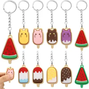 Kenning 10 Pcs Ice Cream Clicker Fidget Keychains Bulk Cute 3D Printed Clicker Fidget for Stress Relief Graduation Party Favors Summer Goodie Bag Stuffers Office Gifts for Coworkers