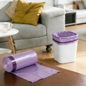 100 Pcs Drawstring Garbage Bags, Premium Quality Plastic Trash Bags, Multi-Color, Ideal for Kitchen, Bathroom, Bedroom, Living Room